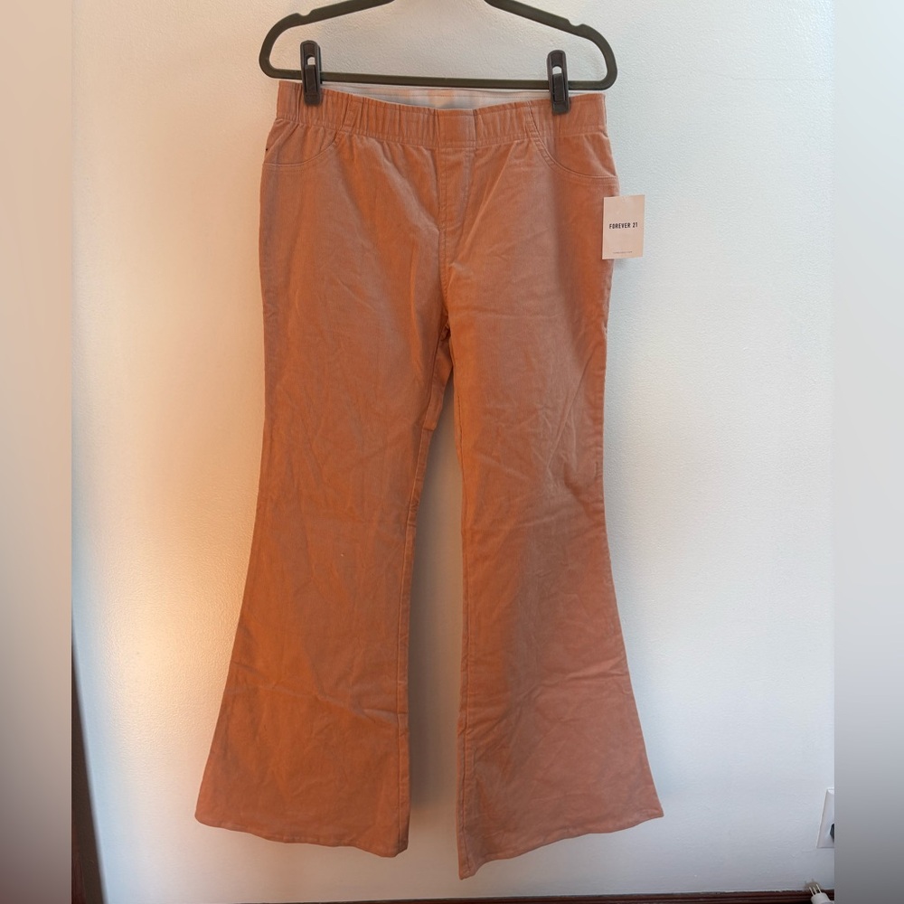 Forever 21 Blush Low-Rise Corduroy Flare Leg Pants XL - Picture 4 of 10
